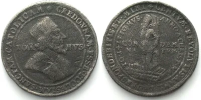 1715 BOHEMIA Hus Thaler about 1715 by Christian Wermuth, later cast in tin, 41mm VF