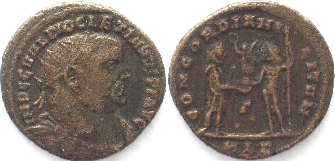 296-297 DIOCLETIAN AE 20mm ALE G Alexandria 296-297 XF! EF
