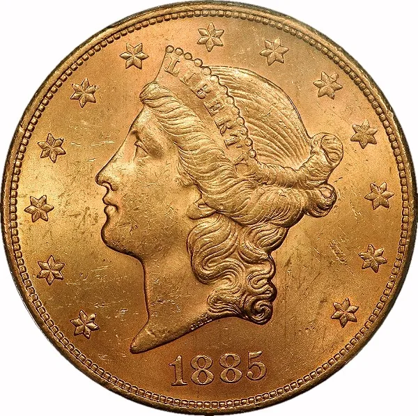 $20 Liberty, 1885-S, $20, MS62 , PCGS