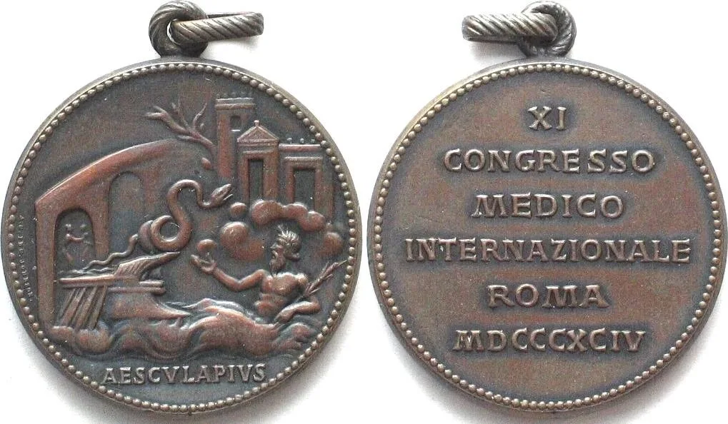 1894 ROME 1894 11TH INTERNATIONAL MEDICINE CONGRESS bronze 36mm UNC-