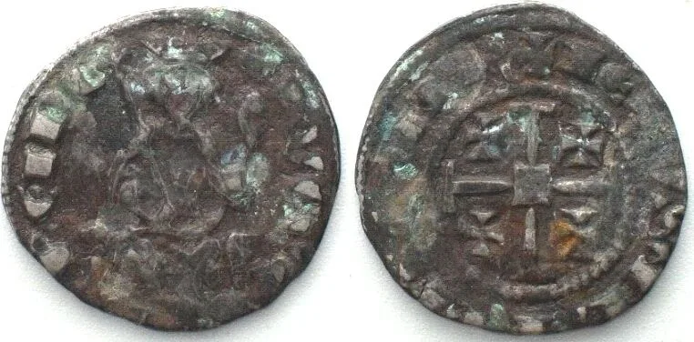 1310-1324 LUSIGNAN KINGDOM OF CYPRUS. AR Crusader 1/2 Gros, HENRY II, 2nd reign 1310-24 VF