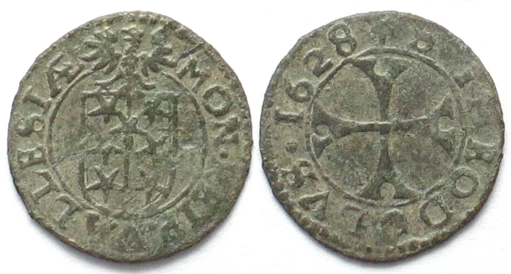 1628 Swiss VALAIS Republic Kreuzer 1628 billon RARE! AU!