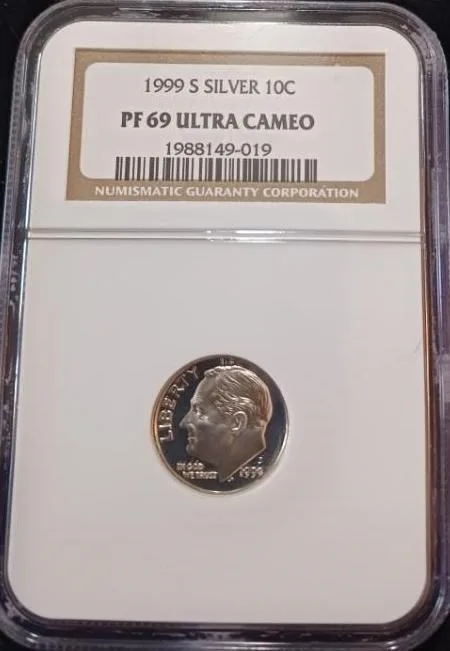 1999S Silver Roosevelt Dime PF 69 Ultra Cameo NGC