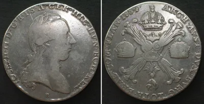 Taler 1784 AUSTRIAN NL Kronenthaler 1784 B, Kremnitz mint, JOSEPH II, silver INTERESTING!!! VF