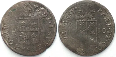 1710 Swiss VALAIS Sitten Batzen 1710 FRANZ JOSEPH SUPERSAXO billon VF