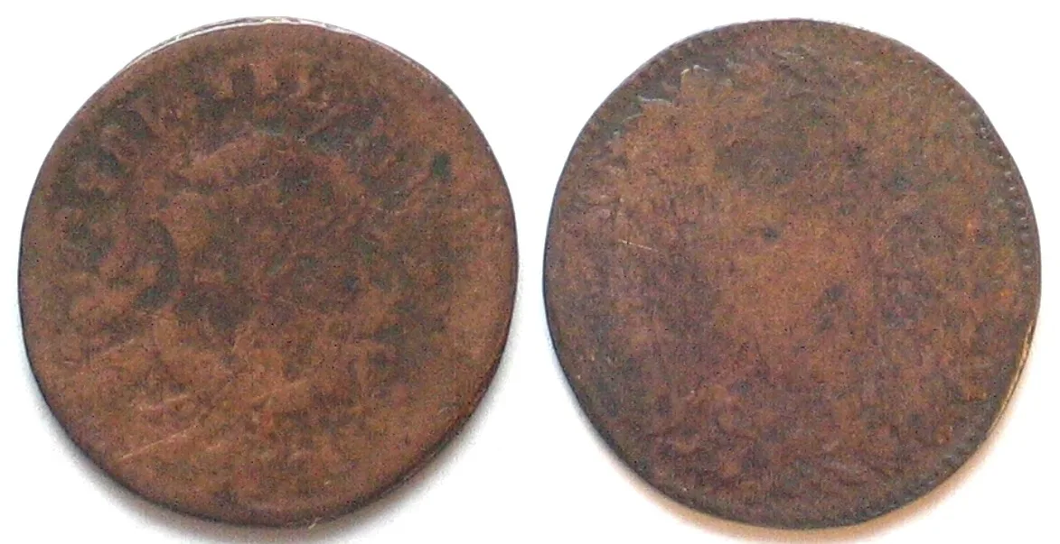 1858 SWITZERLAND. 20 Rappen 1858, tripple die error, billon, VG, very rare! VG