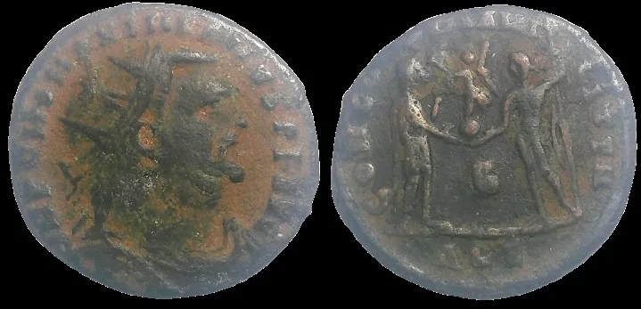 Maximianus (Maximian Herculius) Stuck 305-306 AD, AE 20mm 3.58gm Radiate fraction, Alexandria Mint.