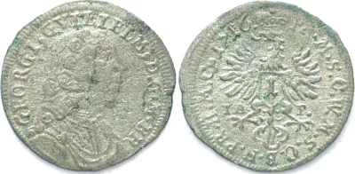 1716 Germany BRANDENBURG-BAYREUTH Kreuzer 1716 GEORG WILHELM silver AU!