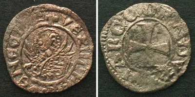 1365-1368 Italian VENICE. Tornesello ND (1365-1368) MARCO CORNER billon AU!!!