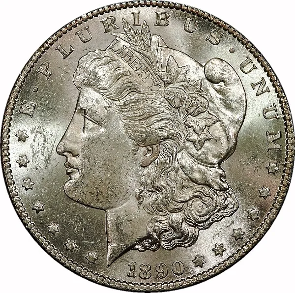 Morgan Dollar, 1890-CC, $1, MS62 , PCGS