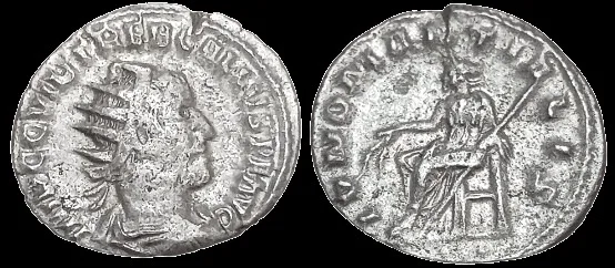 Trebonianus Gallus 251-253 AD (Struck 251 AD) AR 21mm 3.36gm Antoninianus, Rome mint. Nicely toned. Very Fine.