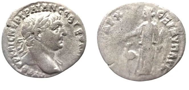 ARABIA. PETRA OR BOSTRA. TRAJAN (Struck December 111 to December 112 AD) AR 19mm 3.17gm DRACHM,