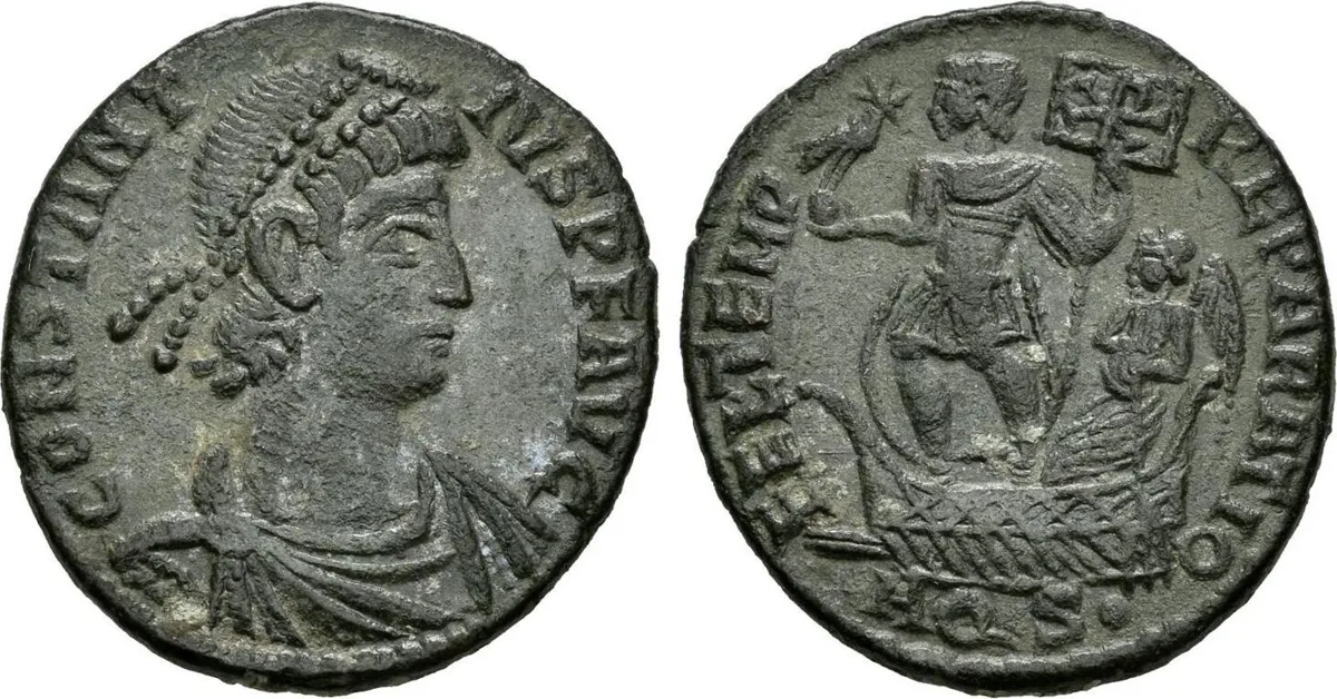 CONSTANTIUS II (337-361). AE Maiorina. Aquileia, 348-349.