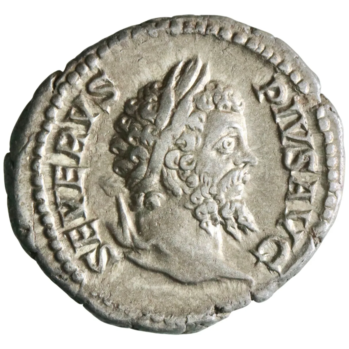 Roman: Septimius Severus (193-211), silver denarius (3.60g), Rome mint, 202-210 CE. Felicitas standing left, holding caduceus and cornucopiae.