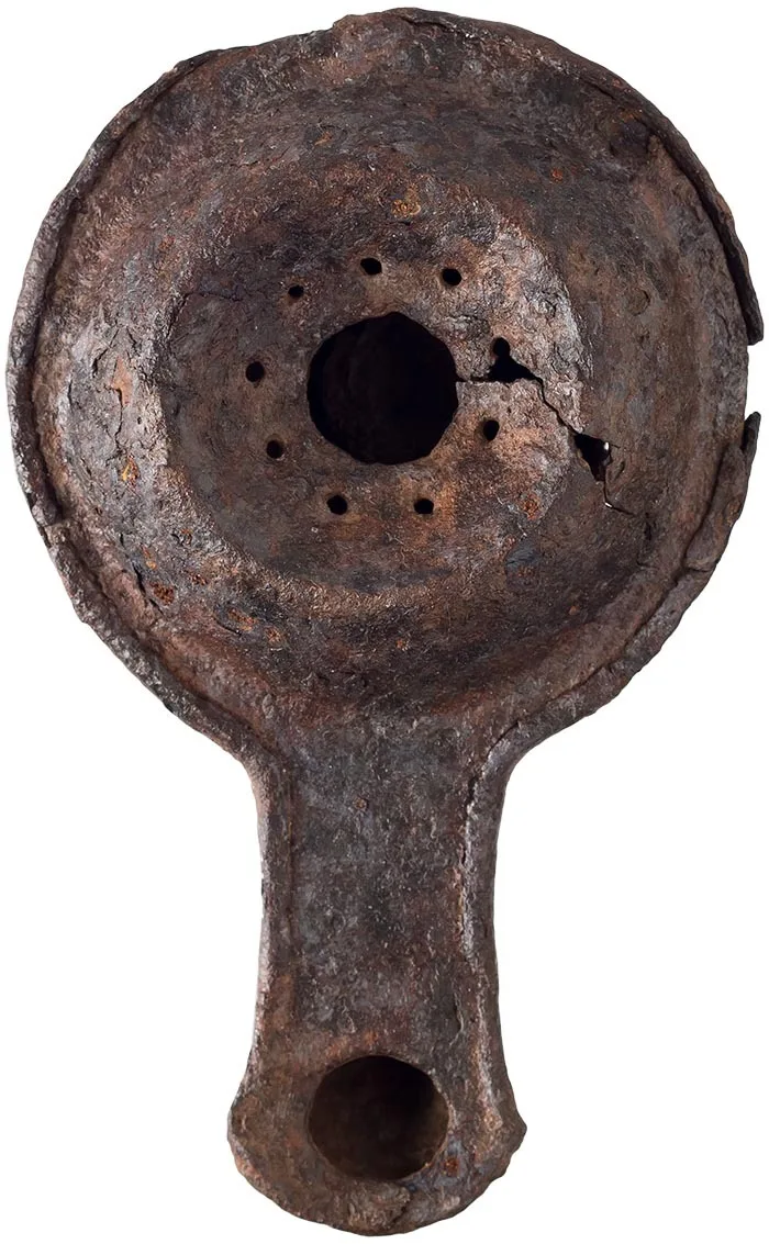 Roman Iron Oil Lamp