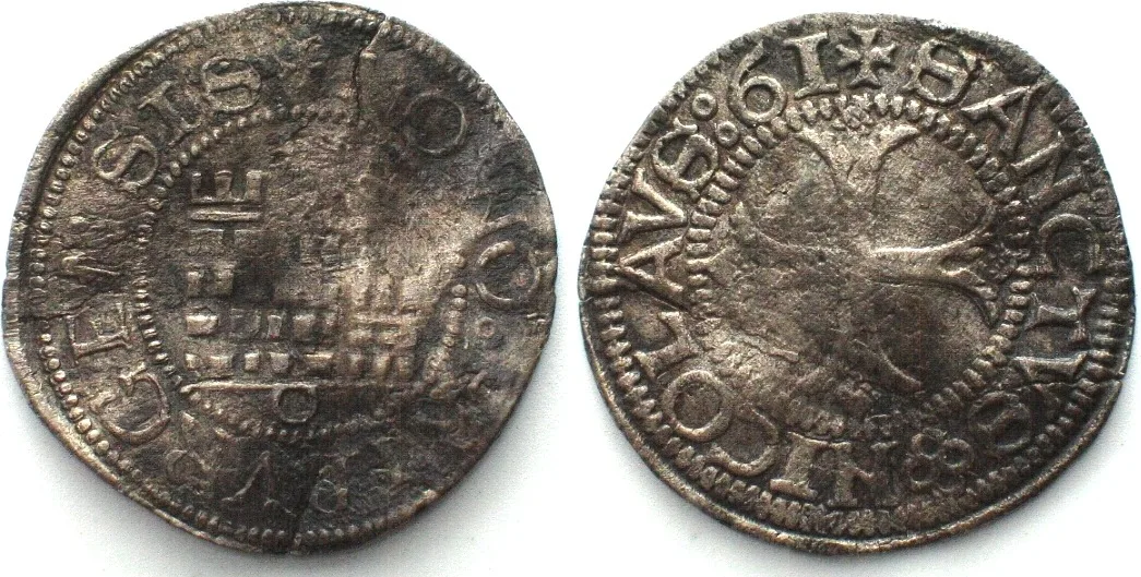 1561 Swiss Cantons FRIBOURG Batzen 1561 billon VF+ RARE!!! VF+