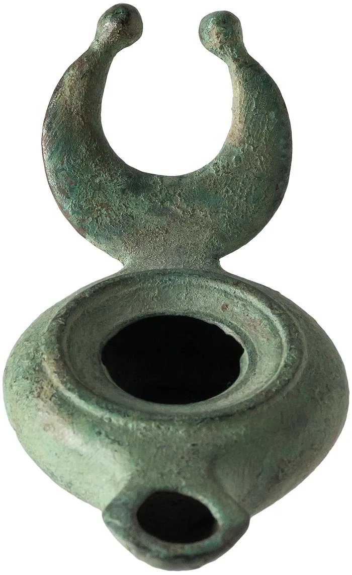 Roman Bronze Oil Lamp