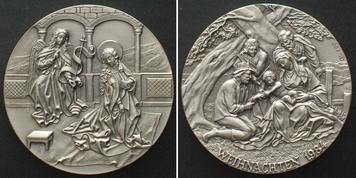 1984 SWITZERLAND Christmas Thaler CHRISTMAS 1984 silver BU