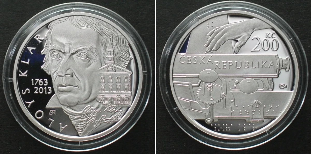 200 Kronen 2013 CZECH REPUBLIC. 200 Korun 2013, Aloys Klar, silver Proof