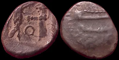 SIDON, PHOENICIA 401-365 BC, AR 8mm, 0.8g sixteenth shekel. Ba`alšillem (Sakton) II