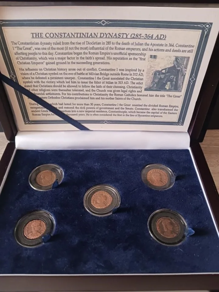 House of Constantine “The Great” 5- Roman Coin Set 285-364 AD