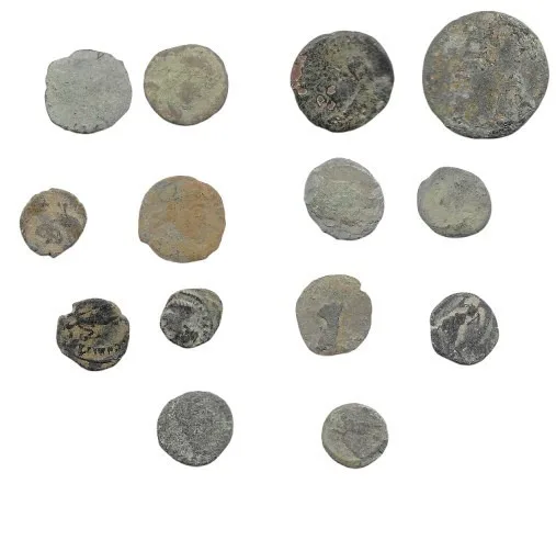 14 Uncleaned Roman Coins most from 200-400 AD if not all