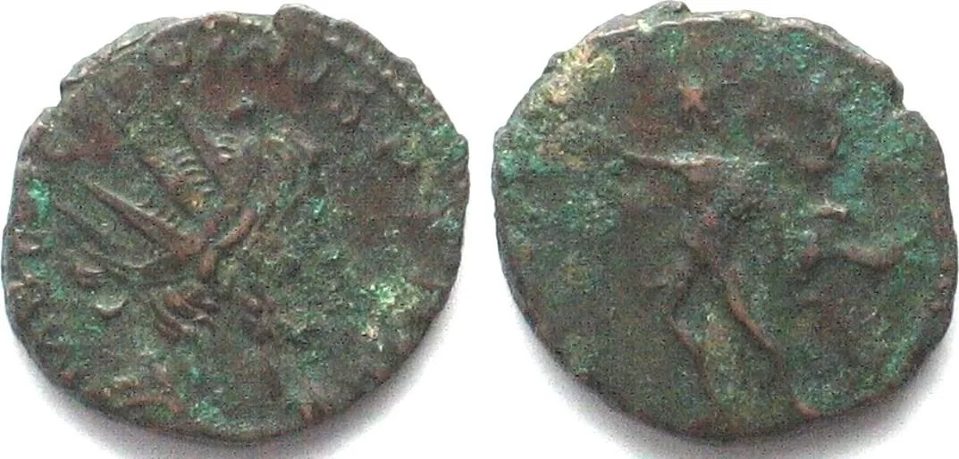 269-271 VICTORINUS 269-271 AE-Antoninian, Sol, VF