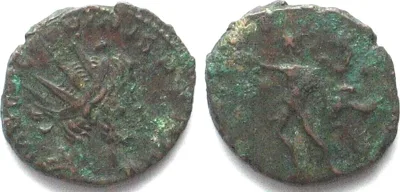 269-271 VICTORINUS 269-271 AE-Antoninian, Sol, VF