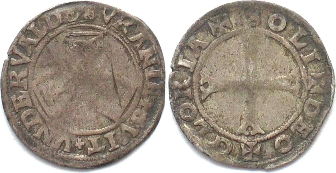 1540-1550 Swiss Cantons URI, SCHWYZ & UNTERWALDEN 1/2 Batzen ND(16th cent.) billon VF+