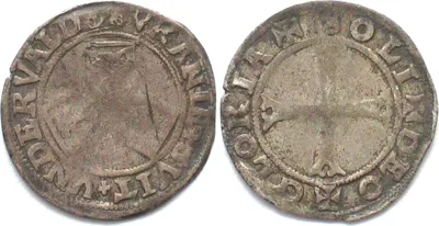 1540-1550 Swiss Cantons URI, SCHWYZ & UNTERWALDEN 1/2 Batzen ND(16th cent.) billon VF+