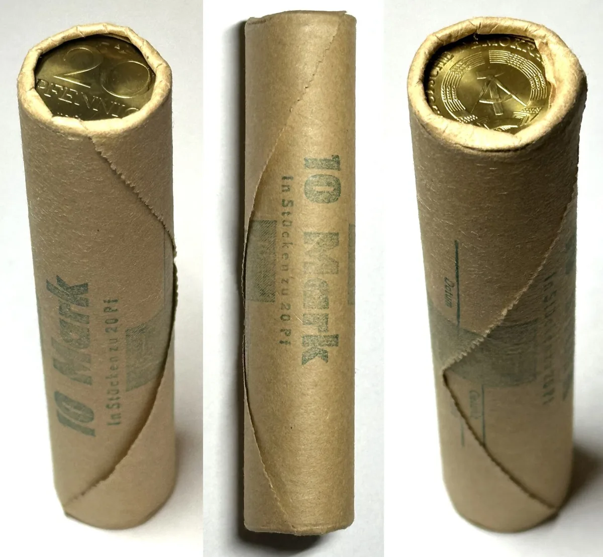 1983 GERMAN DEMOCRATIC REPUBLIC Coin roll 50 x 20 Pfennig 1983 BU