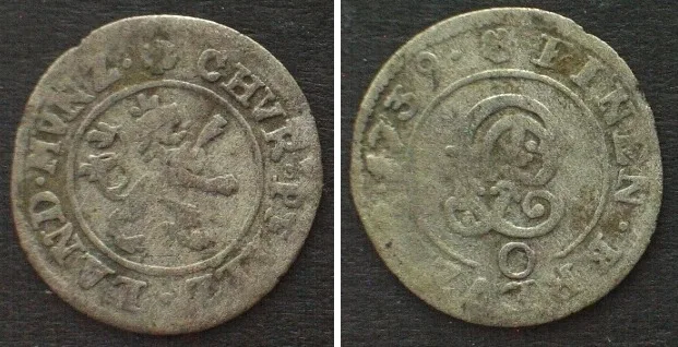 1739 German States PALATINATE Kreuzer 1739 CARL PHILIPP billon, VF