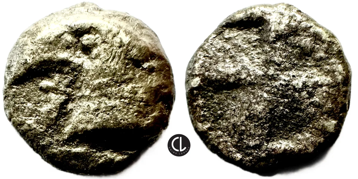 Aeolis, Kyme, Circa 480-450 BC, AR Hemiobol, Eagle / Quadripartite
