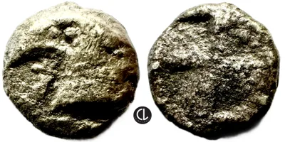Aeolis, Kyme, Circa 480-450 BC, AR Hemiobol, Eagle / Quadripartite