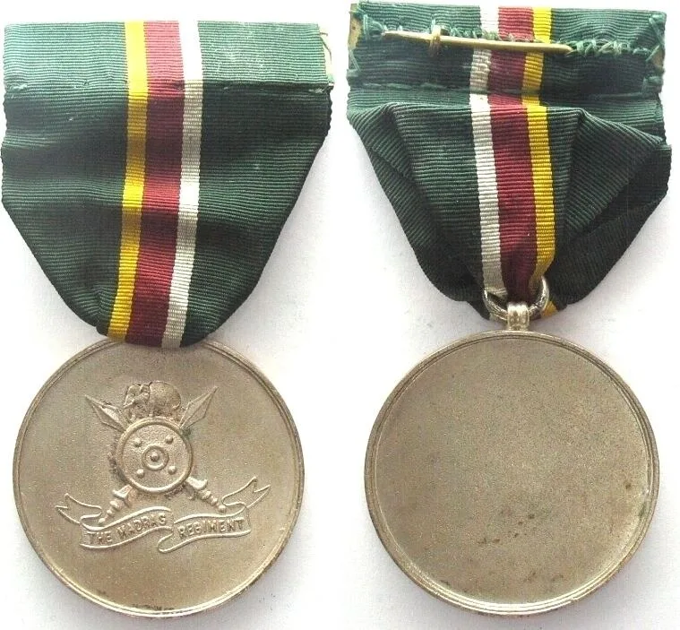 1960 INDIA Republic THE MADRAS REGIMENT Military Medal 1960s EF