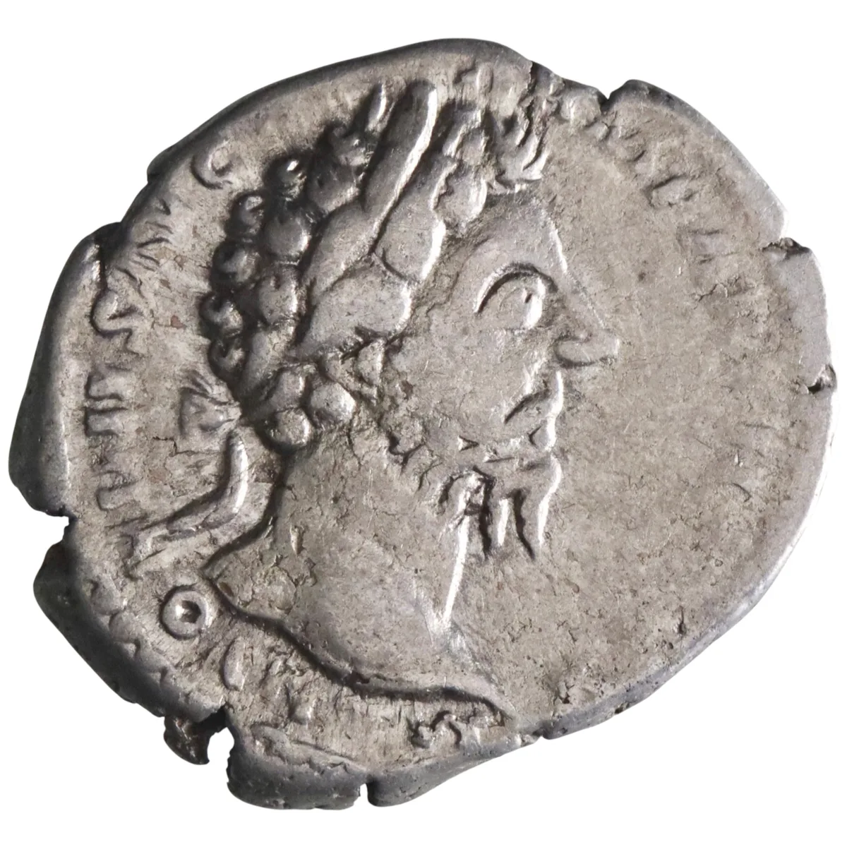 Roman: Marcus Aurelius (161-180), silver denarius (3.39g), Rome mint, Feb-Dec of 168 CE. Aequitas.