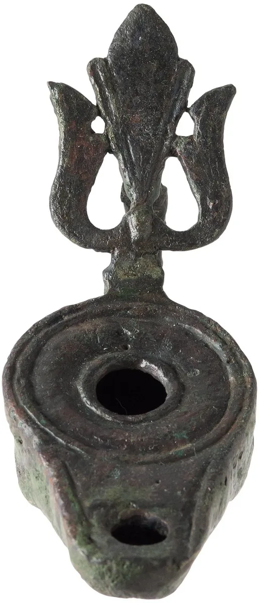 Late Roman, Early Byzantine Bronze Oil Lamp