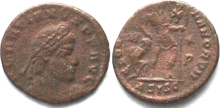 375-383 GRATIAN (367-383). AE Follis, 375-383, ASISC, Siscia mint, GLORIA ROMANORVM VF