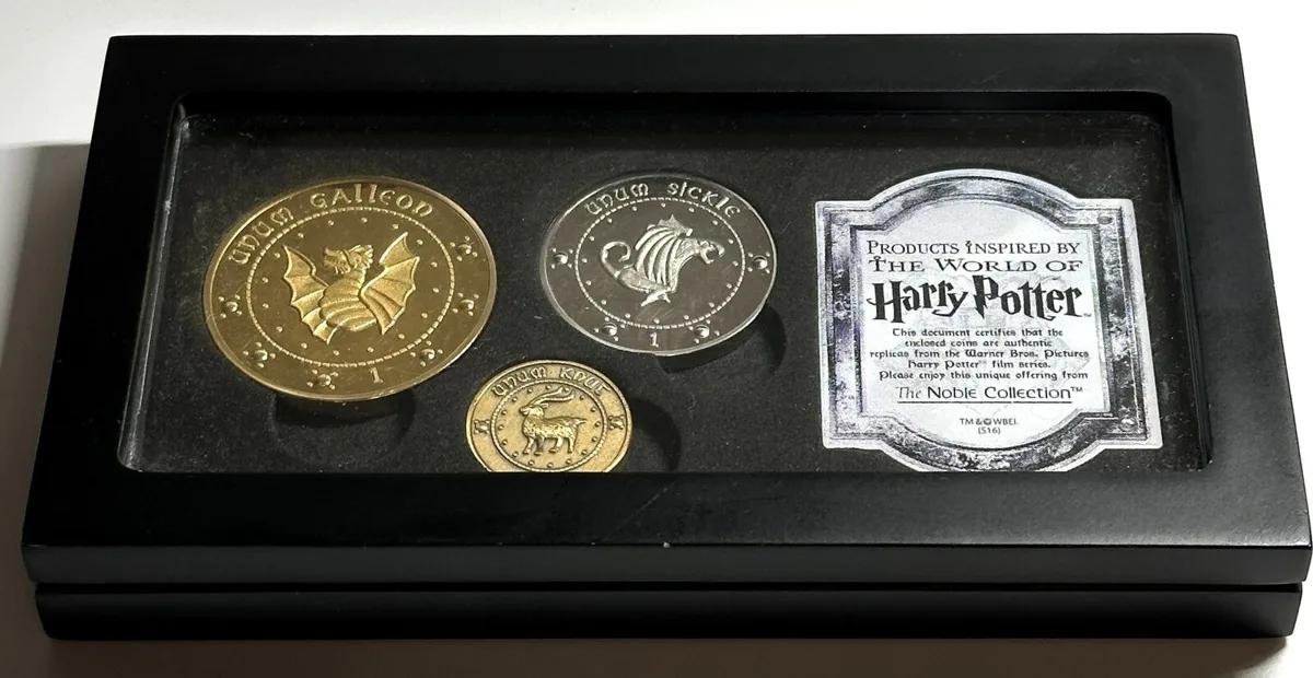 2001 GREAT BRITAIN Set GRINGOTTS BANK Knut, Sickle, Galleon ND (about 2001) Proof