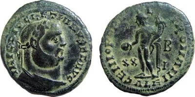 AE Follis of Diocletian 284-305 AD., GENIO POPVLI ROMANI, Alexandria mint