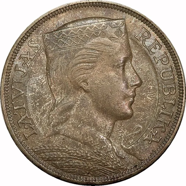 Latvia, 1929, 5 Lati, AU