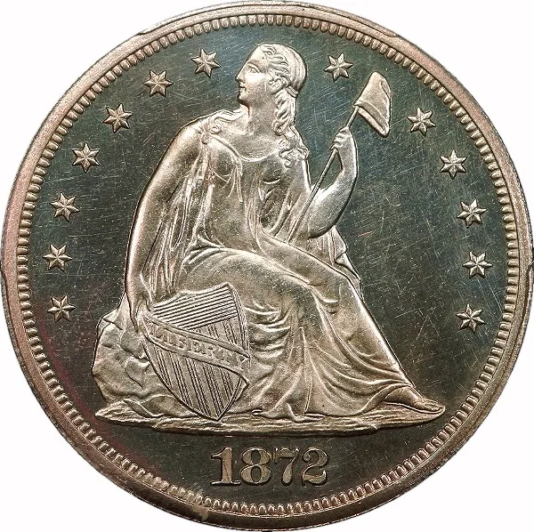 Seated Dollar, 1872, $1, PR63 CAM, PCGS