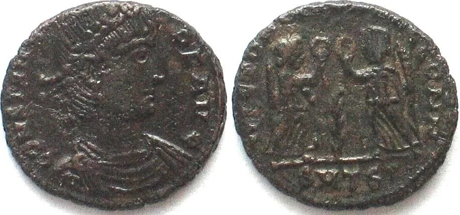 347-348 CONSTANS (333-350 AD). AE Nummus, 347-348, SMTSA, Thessalonica mint AU