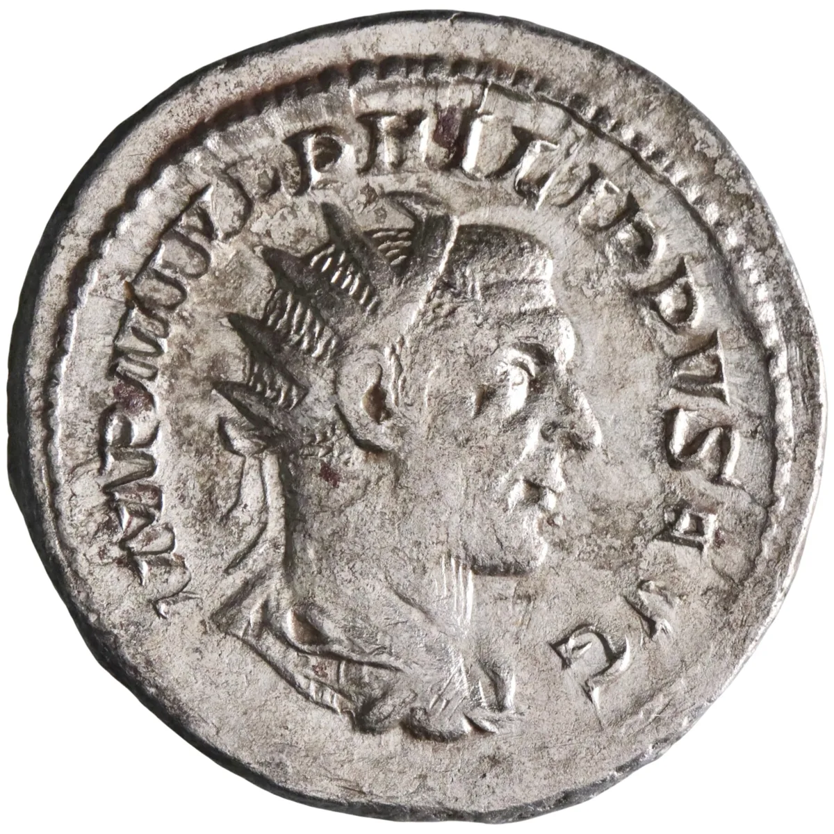 Roman: Philip I "the Arab" (244-249), silver antoninianus (3.85g), Rome mint, 244-247 CE. Fides.