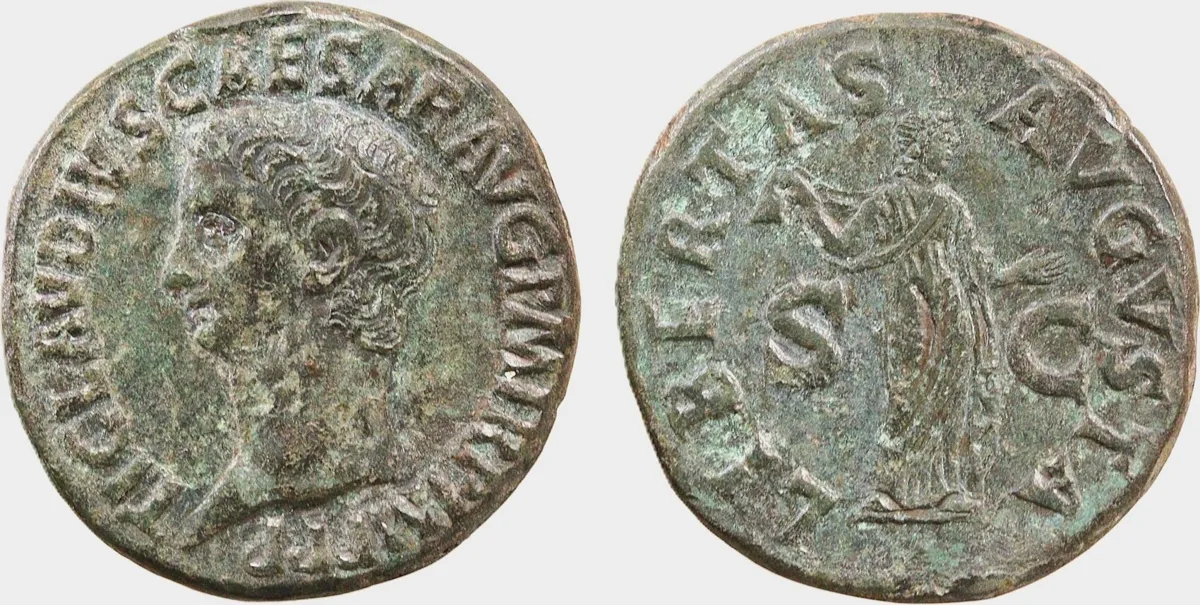 Claudius Æ As. Rome, AD 50-54.
