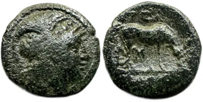 Macedon, Pella, after 148 BC. Athena/Ox