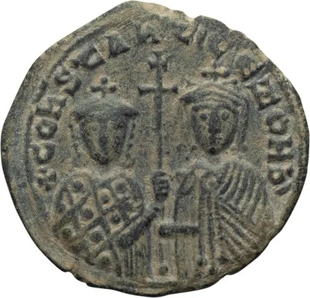 Constantine VII and Zoe. Follis