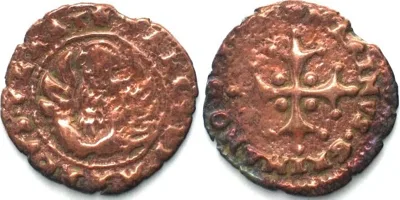 1595-1606 VENICE. Sesino ND, Marino Grimaldi (1595-1606), billon, F-VF