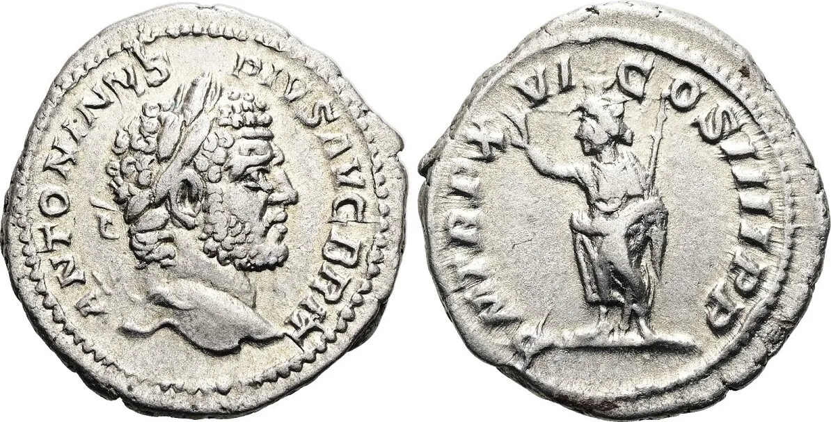 Caracalla AR Denarius. Rome, AD 213.