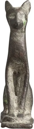 Egyptian Bronze Seated Cat